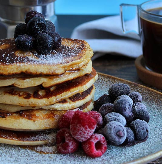 Pancakes with fresh fruit
